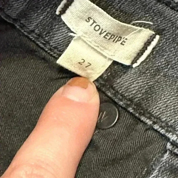 Madewell Stovepipe Jeans Womens Size 27 Gray Raw Hem Stretchy - Picture 7 of 7